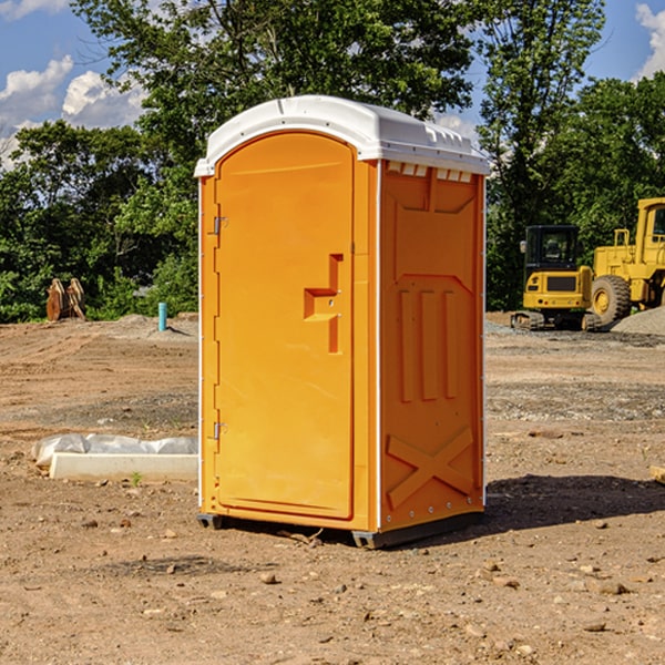 how often are the porta potties cleaned and serviced during a rental period in Triumph LA